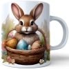 WIOSENNY WIELKANOCNY KUBEK 330ml NA PREZENT KAWĘ HERBATĘ WIOSNA KRÓLIK