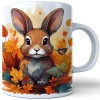 JESIENNY KUBEK 330ml NA HERBATĘ KAWĘ NA PREZENT JESIEŃ ZAJĄC KRÓLIK