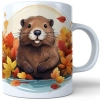 JESIENNY KUBEK 330ml NA HERBATĘ KAWĘ NA PREZENT JESIEŃ BÓBR
