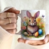 WIOSENNY WIELKANOCNY KUBEK 330ml NA PREZENT KAWĘ HERBATĘ WIOSNA KRÓLIK