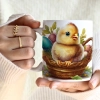 WIOSENNY WIELKANOCNY KUBEK 330ml NA PREZENT KAWĘ HERBATĘ WIOSNA KURCZAK