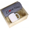 KOMPLET PREZENT KUBEK RĘCZNIK SKRZYNKA WALENTYNKI