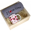 KOMPLET PREZENT KUBEK RĘCZNIK SKRZYNKA WALENTYNKI