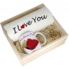 KOMPLET PREZENT KUBEK RĘCZNIK SKRZYNKA WALENTYNKI