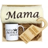KOMPLET DLA MAMY RĘCZNIK Z HAFTEM + KUBEK 330ml NA PREZENT DZIEŃ MATKI MAMA