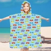 PONCHO DZIECIĘCE 60x90CM RĘCZNIK PLAŻOWY KĄPIELOWY OKRYCIE Z KAPTURKIEM