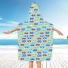PONCHO DZIECIĘCE 60x90CM RĘCZNIK PLAŻOWY KĄPIELOWY OKRYCIE Z KAPTURKIEM