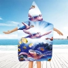 PONCHO DZIECIĘCE 60x90CM RĘCZNIK PLAŻOWY KĄPIELOWY OKRYCIE Z KAPTURKIEM