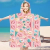 PONCHO DZIECIĘCE 60x90CM RĘCZNIK PLAŻOWY KĄPIELOWY OKRYCIE Z KAPTURKIEM