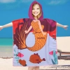 PONCHO DZIECIĘCE 60x90CM RĘCZNIK PLAŻOWY KĄPIELOWY OKRYCIE Z KAPTURKIEM