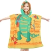 PONCHO DZIECIĘCE 60x90CM RĘCZNIK PLAŻOWY KĄPIELOWY OKRYCIE Z KAPTURKIEM