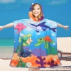 PONCHO DZIECIĘCE 60x90CM RĘCZNIK PLAŻOWY KĄPIELOWY OKRYCIE Z KAPTURKIEM