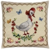 POSZEWKA WIELKANOCNA 45x45 GOBELINOWA VINTAGE GĘŚ GĄSKA DEKORACYJNA PISANKI