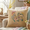POSZEWKA DEKORACYJNA PREMIUM WELUROWA 40x40 Z HAFTEM WIELKANOCNA VELVET