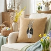 POSZEWKA DEKORACYJNA PREMIUM WELUROWA 40x40 Z HAFTEM WIELKANOCNA VELVET