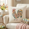 POSZEWKA DEKORACYJNA PREMIUM WELUROWA 40x40 Z HAFTEM WIELKANOCNA VELVET
