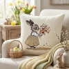 POSZEWKA DEKORACYJNA PREMIUM WELUROWA 40x40 Z HAFTEM WIELKANOCNA VELVET