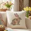POSZEWKA DEKORACYJNA PREMIUM WELUROWA 40x40 Z HAFTEM WIELKANOCNA VELVET