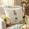 POSZEWKA DEKORACYJNA PREMIUM WELUROWA 40x40 Z HAFTEM WIELKANOCNA VELVET
