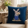 POSZEWKA DEKORACYJNA PREMIUM WELUROWA 40x40 Z HAFTEM WIELKANOCNA VELVET