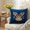 POSZEWKA DEKORACYJNA PREMIUM WELUROWA 40x40 Z HAFTEM WIELKANOCNA VELVET