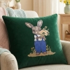 POSZEWKA DEKORACYJNA PREMIUM WELUROWA 40x40 Z HAFTEM WIELKANOCNA VELVET