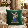 POSZEWKA DEKORACYJNA PREMIUM WELUROWA 40x40 Z HAFTEM WIELKANOCNA VELVET