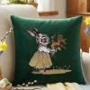 POSZEWKA DEKORACYJNA PREMIUM WELUROWA 40x40 Z HAFTEM WIELKANOCNA VELVET