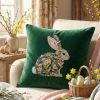 POSZEWKA DEKORACYJNA PREMIUM WELUROWA 40x40 Z HAFTEM WIELKANOCNA VELVET