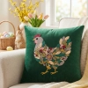 POSZEWKA DEKORACYJNA PREMIUM WELUROWA 40x40 Z HAFTEM WIELKANOCNA VELVET