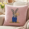 POSZEWKA DEKORACYJNA PREMIUM WELUROWA 40x40 Z HAFTEM WIELKANOCNA VELVET