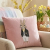 POSZEWKA DEKORACYJNA PREMIUM WELUROWA 40x40 Z HAFTEM WIELKANOCNA VELVET
