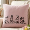 POSZEWKA DEKORACYJNA PREMIUM WELUROWA 40x40 Z HAFTEM WIELKANOCNA VELVET