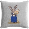 POSZEWKA DEKORACYJNA PREMIUM WELUROWA 40x40 Z HAFTEM WIELKANOCNA VELVET