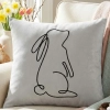 POSZEWKA DEKORACYJNA PREMIUM WELUROWA 40x40 Z HAFTEM WIELKANOCNA VELVET