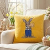 POSZEWKA DEKORACYJNA PREMIUM WELUROWA 40x40 Z HAFTEM WIELKANOCNA VELVET