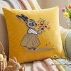 POSZEWKA DEKORACYJNA PREMIUM WELUROWA 40x40 Z HAFTEM WIELKANOCNA VELVET