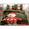 KOMPLET POŚCIELI SATYNA BAWEŁNIANA ŚWIĄTECZNA Z PRZEŚCIERADŁEM