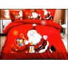 KOMPLET POŚCIELI SATYNA BAWEŁNIANA ŚWIĄTECZNA Z PRZEŚCIERADŁEM