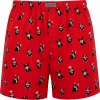 Luźne bokserki męskie bawełniane Cotton World czerwone w buldogi