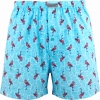 Luźne bokserki męskie bawełniane Cotton World błękitne w flamingi