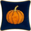 Zbliżenie aplikacji dyni i dekoracyjnego sznura na poszewce velvet premium 40x40 cm – TwójDomNa5.pl