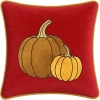 Zbliżenie aplikacji dyni i dekoracyjnego sznura na poszewce velvet premium 40x40 cm – TwójDomNa5.pl