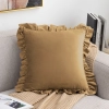 POSZEWKA DEKORACYJNA Z FALBANKĄ 40x40 VELVET JASIEK FALBANA CAPPUCCINO