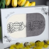 PREZENT WIELKANOCNY KOMPLET DWÓCH RĘCZNIKÓW 70x140 Z HAFTEM PISANKI