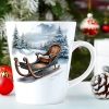 ŚWIĄTECZNY KUBEK LATTE 330ml PREZENT ŚWIĘTA ZIMOWY RENIFER JELEŃ MIKOŁAJ