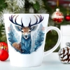 ŚWIĄTECZNY KUBEK LATTE 330ml PREZENT ŚWIĘTA ZIMOWY RENIFER JELEŃ MIKOŁAJ