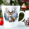 ŚWIĄTECZNY KUBEK LATTE 330ml PREZENT ŚWIĘTA ZIMOWY RENIFER JELEŃ MIKOŁAJ