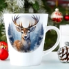 ŚWIĄTECZNY KUBEK LATTE 330ml PREZENT ŚWIĘTA ZIMOWY RENIFER JELEŃ MIKOŁAJ