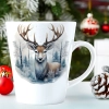 ŚWIĄTECZNY KUBEK LATTE 330ml PREZENT ŚWIĘTA ZIMOWY RENIFER JELEŃ MIKOŁAJ
